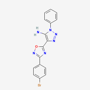 molecular formula C16H11BrN6O B2518297 4-(3-(4-bromophenyl)-1,2,4-oxadiazol-5-yl)-1-phenyl-1H-1,2,3-triazol-5-amine CAS No. 931931-47-4