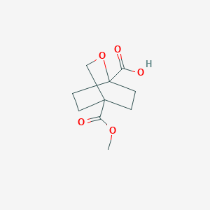 molecular formula C10H14O5 B2518299 4-(Methoxycarbonyl)-2-oxabicyclo[2.2.2]octane-1-carboxylic acid CAS No. 2375195-27-8