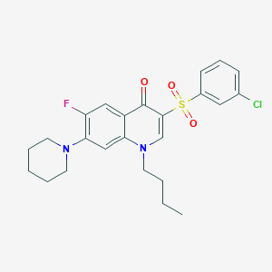 1-butyl-3-((3-chlorophenyl)sulfonyl)-6-fluoro-7-(piperidin-1-yl)quinolin-4(1H)-one