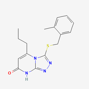 molecular formula C16H18N4OS B2518304 3-((2-methylbenzyl)thio)-5-propyl-[1,2,4]triazolo[4,3-a]pyrimidin-7(8H)-one CAS No. 891124-04-2