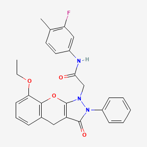 2-(8-ethoxy-3-oxo-2-phenyl-2,3-dihydrochromeno[2,3-c]pyrazol-1(4H)-yl)-N-(3-fluoro-4-methylphenyl)acetamide