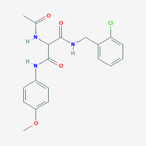 molecular formula C19H20ClN3O4 B2518308 2-(acetylamino)-N~1~-(2-chlorobenzyl)-N~3~-(4-methoxyphenyl)malonamide CAS No. 551921-05-2