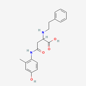 molecular formula C19H22N2O4 B2518315 4-((4-羟基-2-甲基苯基)氨基)-4-氧代-2-(苯乙基氨基)丁酸 CAS No. 1098635-25-6