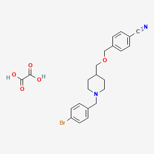 molecular formula C23H25BrN2O5 B2518318 4-(((1-(4-Bromobenzyl)piperidin-4-yl)methoxy)methyl)benzonitrile oxalate CAS No. 1396845-26-3