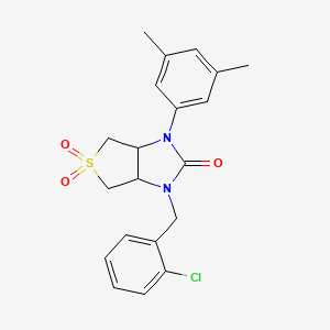 molecular formula C20H21ClN2O3S B2518321 1-(2-chlorobenzyl)-3-(3,5-dimethylphenyl)tetrahydro-1H-thieno[3,4-d]imidazol-2(3H)-one 5,5-dioxide CAS No. 894925-47-4