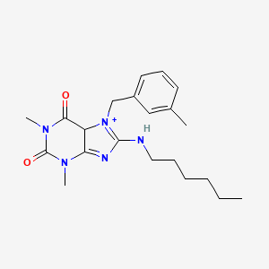 molecular formula C21H29N5O2 B2518322 8-(hexylamino)-1,3-dimethyl-7-[(3-methylphenyl)methyl]-2,3,6,7-tetrahydro-1H-purine-2,6-dione CAS No. 359901-50-1