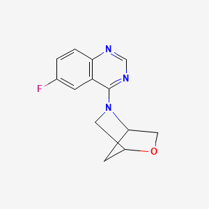 molecular formula C13H12FN3O B2518326 6-氟-4-{2-氧杂-5-氮杂双环[2.2.1]庚烷-5-基}喹唑啉 CAS No. 2097895-29-7