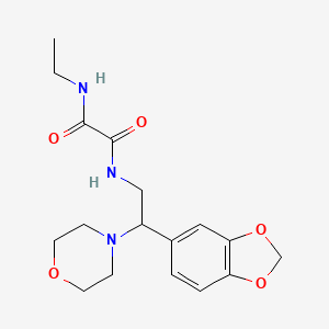 molecular formula C17H23N3O5 B2518327 N1-(2-(苯并[d][1,3]二氧杂环-5-基)-2-吗啉乙基)-N2-乙基草酰胺 CAS No. 896333-87-2