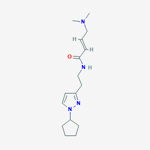 molecular formula C16H26N4O B2518328 (E)-N-[2-(1-Cyclopentylpyrazol-3-yl)ethyl]-4-(dimethylamino)but-2-enamide CAS No. 2411330-28-2