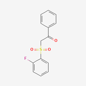 molecular formula C14H11FO3S B2518339 2-[(2-Fluorophenyl)sulfonyl]-1-phenylethanone CAS No. 1378441-13-4