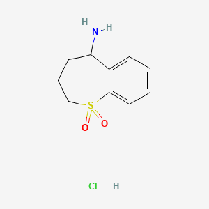 molecular formula C10H14ClNO2S B2518347 1,1-Dioxo-2,3,4,5-tetrahydro-1lambda6-benzothiepin-5-amine;hydrochloride CAS No. 2413897-35-3