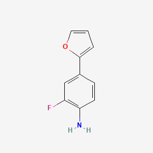 molecular formula C10H8FNO B2518352 2-Fluoro-4-(furan-2-yl)aniline CAS No. 893736-98-6