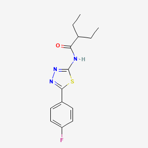 molecular formula C14H16FN3OS B2518353 2-乙基-N-(5-(4-氟苯基)-1,3,4-噻二唑-2-基)丁酰胺 CAS No. 392244-67-6