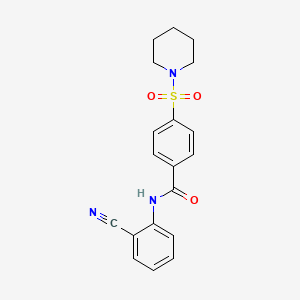 molecular formula C19H19N3O3S B2518354 N-(2-氰基苯基)-4-(哌啶-1-基磺酰基)苯甲酰胺 CAS No. 397280-24-9