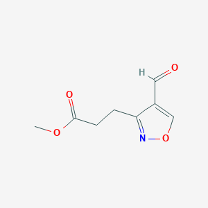 molecular formula C8H9NO4 B2518357 Methyl 3-(4-formyl-1,2-oxazol-3-yl)propanoate CAS No. 153881-73-3