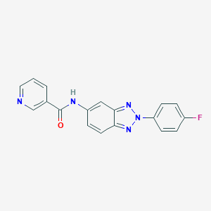 molecular formula C18H12FN5O B251836 N-[2-(4-fluorophenyl)-2H-benzotriazol-5-yl]pyridine-3-carboxamide 