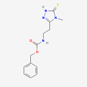 molecular formula C13H16N4O2S B2518365 benzyl [2-(5-mercapto-4-methyl-4H-1,2,4-triazol-3-yl)ethyl]carbamate CAS No. 1394022-31-1