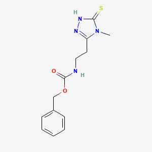 molecular formula C13H16N4O2S B2518365 Benzyl (2-(5-mercapto-4-methyl-4H-1,2,4-triazol-3-yl)ethyl)carbamate CAS No. 1394022-31-1