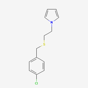 molecular formula C13H14ClNS B2518367 4-chlorobenzyl 2-(1H-pyrrol-1-yl)ethyl sulphide CAS No. 260802-45-7