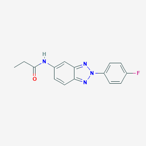 molecular formula C15H13FN4O B251837 N-[2-(4-Fluoro-phenyl)-2H-benzotriazol-5-yl]-propionamide 