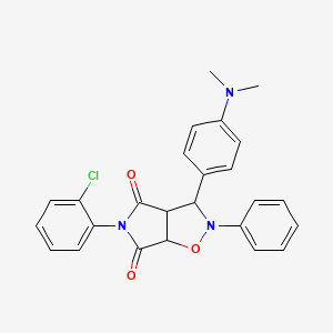 molecular formula C25H22ClN3O3 B2518387 5-(2-chlorophenyl)-3-[4-(dimethylamino)phenyl]-2-phenyldihydro-2H-pyrrolo[3,4-d]isoxazole-4,6(3H,5H)-dione CAS No. 308101-49-7