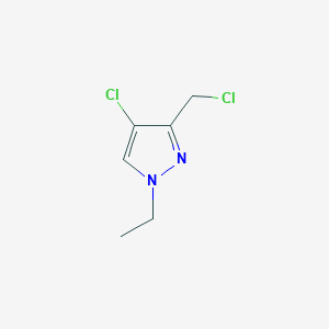 molecular formula C6H8Cl2N2 B2518389 4-chloro-3-(chloromethyl)-1-ethyl-1H-pyrazole CAS No. 1429419-10-2