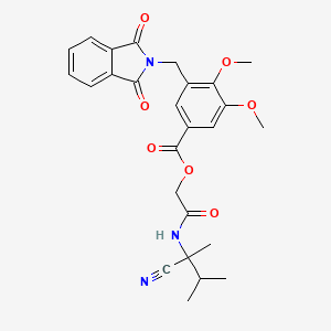 molecular formula C26H27N3O7 B2518390 [2-[(2-Cyano-3-methylbutan-2-yl)amino]-2-oxoethyl] 3-[(1,3-dioxoisoindol-2-yl)methyl]-4,5-dimethoxybenzoate CAS No. 874593-93-8