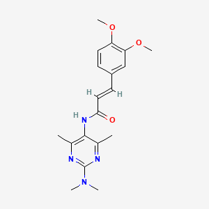 (E)-3-(3,4-dimethoxyphenyl)-N-(2-(dimethylamino)-4,6-dimethylpyrimidin-5-yl)acrylamide