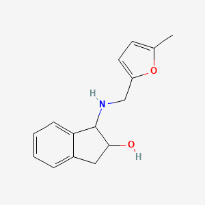 molecular formula C15H17NO2 B2518400 1-(((5-methylfuran-2-yl)methyl)amino)-2,3-dihydro-1H-inden-2-ol CAS No. 2320142-96-7
