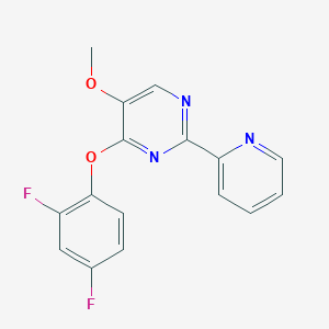 molecular formula C16H11F2N3O2 B2518403 4-(2,4-二氟苯氧基)-5-甲氧基-2-(2-吡啶基)嘧啶 CAS No. 338771-61-2