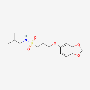 molecular formula C14H21NO5S B2518407 3-(benzo[d][1,3]dioxol-5-yloxy)-N-isobutylpropane-1-sulfonamide CAS No. 946315-35-1