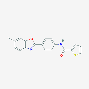 molecular formula C19H14N2O2S B251841 N-[4-(6-methyl-1,3-benzoxazol-2-yl)phenyl]thiophene-2-carboxamide 