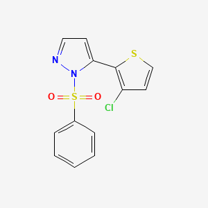 molecular formula C13H9ClN2O2S2 B2518410 5-(3-氯-2-噻吩基)-1-(苯磺酰基)-1H-吡唑 CAS No. 318951-81-4