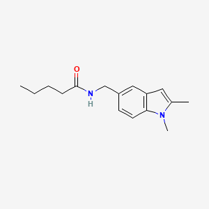 B2518412 N-[(1,2-dimethylindol-5-yl)methyl]pentanamide CAS No. 852136-99-3