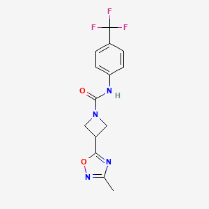 molecular formula C14H13F3N4O2 B2518414 3-(3-甲基-1,2,4-恶二唑-5-基)-N-(4-(三氟甲基)苯基)氮杂环丁烷-1-甲酰胺 CAS No. 1327629-31-1