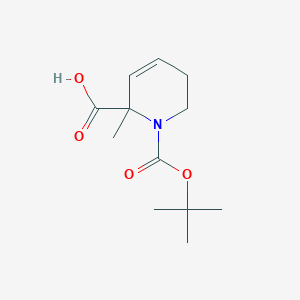 molecular formula C12H19NO4 B2518425 6-Methyl-1-[(2-methylpropan-2-yl)oxycarbonyl]-2,3-dihydropyridine-6-carboxylic acid CAS No. 2490435-83-9