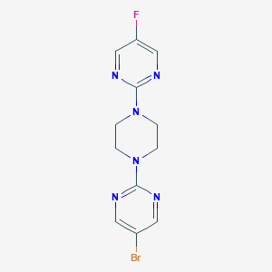 molecular formula C12H12BrFN6 B2518428 2-[4-(5-Bromopyrimidin-2-yl)piperazin-1-yl]-5-fluoropyrimidine CAS No. 2415470-44-7
