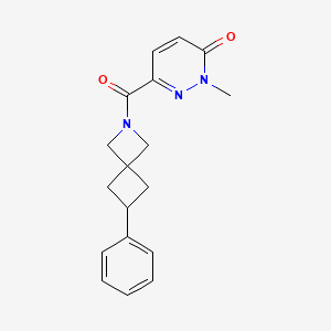 molecular formula C18H19N3O2 B2518437 2-Methyl-6-(6-phenyl-2-azaspiro[3.3]heptane-2-carbonyl)pyridazin-3-one CAS No. 2379988-75-5