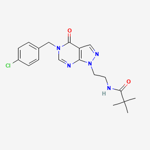 molecular formula C19H22ClN5O2 B2518439 N-(2-(5-(4-chlorobenzyl)-4-oxo-4,5-dihydro-1H-pyrazolo[3,4-d]pyrimidin-1-yl)ethyl)pivalamide CAS No. 922108-97-2