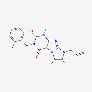 molecular formula C21H23N5O2 B2518454 1,6,7-trimethyl-3-[(2-methylphenyl)methyl]-8-(prop-2-en-1-yl)-1H,2H,3H,4H,8H-imidazo[1,2-g]purine-2,4-dione CAS No. 878411-46-2
