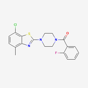 (4-(7-Chloro-4-methylbenzo[d]thiazol-2-yl)piperazin-1-yl)(2-fluorophenyl)methanone
