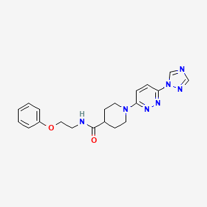 molecular formula C20H23N7O2 B2518460 1-(6-(1H-1,2,4-triazol-1-yl)pyridazin-3-yl)-N-(2-phenoxyethyl)piperidine-4-carboxamide CAS No. 1797186-76-5