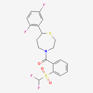 (2-((Difluoromethyl)sulfonyl)phenyl)(7-(2,5-difluorophenyl)-1,4-thiazepan-4-yl)methanone