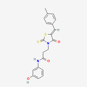 (Z)-N-(3-hydroxyphenyl)-3-(5-(4-methylbenzylidene)-4-oxo-2-thioxothiazolidin-3-yl)propanamide