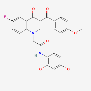 N-(2,4-dimethoxyphenyl)-2-[6-fluoro-3-(4-methoxybenzoyl)-4-oxoquinolin-1-yl]acetamide