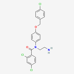 molecular formula C22H19Cl3N2O2 B2518477 N-(2-aminoethyl)-2,4-dichloro-N-{4-[(4-chlorophenyl)methoxy]phenyl}benzamide CAS No. 2089056-76-6