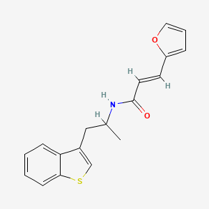 molecular formula C18H17NO2S B2518478 (E)-N-(1-(benzo[b]thiophen-3-yl)propan-2-yl)-3-(furan-2-yl)acrylamide CAS No. 2035000-83-8