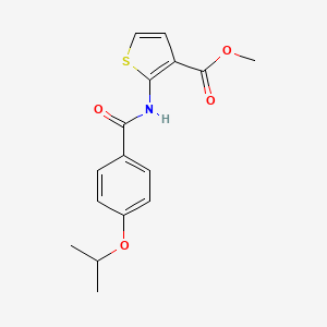 molecular formula C16H17NO4S B2518486 Methyl 2-(4-isopropoxybenzamido)thiophene-3-carboxylate CAS No. 896680-29-8