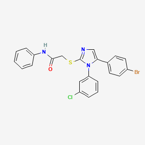 2-((5-(4-bromophenyl)-1-(3-chlorophenyl)-1H-imidazol-2-yl)thio)-N-phenylacetamide
