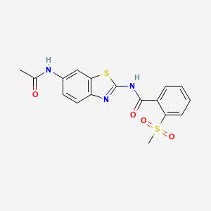 molecular formula C17H15N3O4S2 B2518507 N-(6-acetamidobenzo[d]thiazol-2-yl)-2-(methylsulfonyl)benzamide CAS No. 896361-25-4